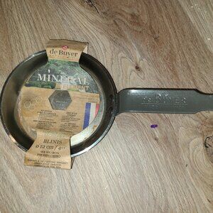 De Buyer Mineral B Element Pan Stainless Steel Silver 12cm Diameter France 4 3/4